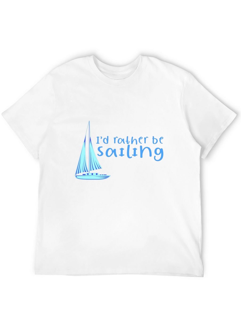 Sailing T-Shirt - Black Cotton Tee Boat Design