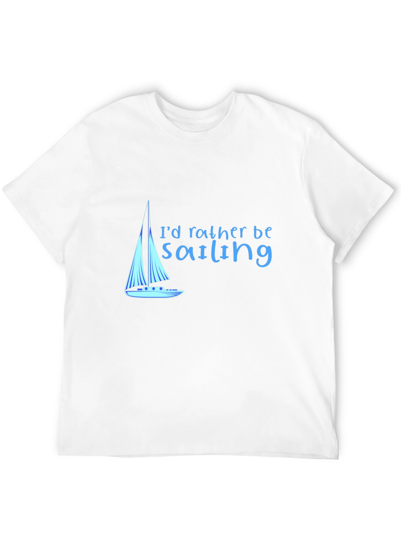 Sailing T-Shirt - Black Cotton Tee Boat Design