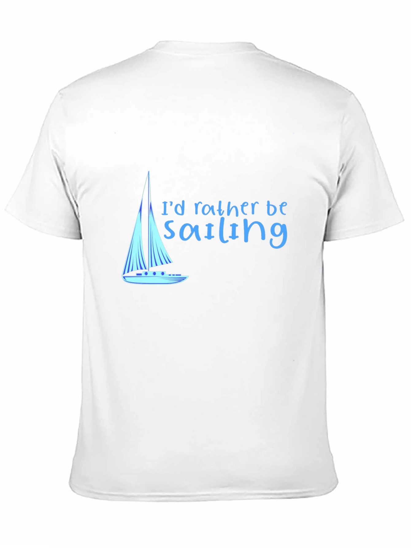 Sailing T-Shirt - Black Cotton Tee Boat Design