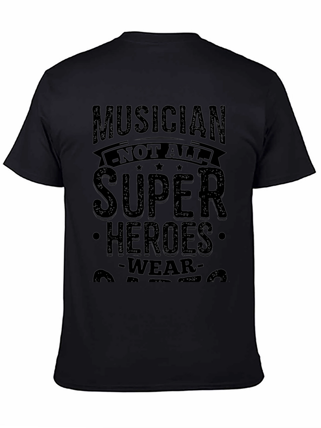 Musician Super Hero Graphic Tee - Black
