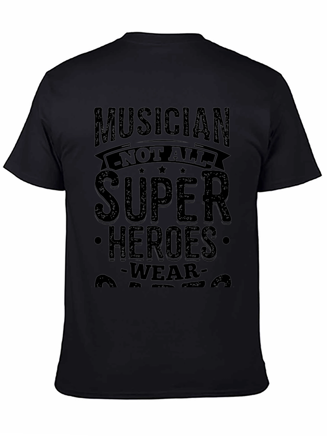 Musician Super Hero Graphic Tee - Black