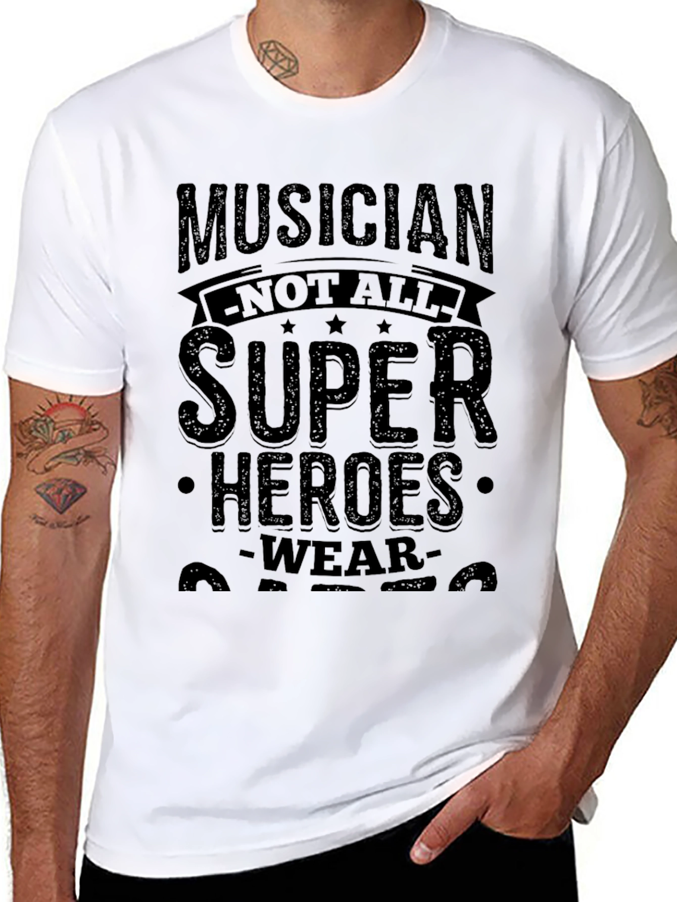 Musician Super Hero Graphic Tee - Black