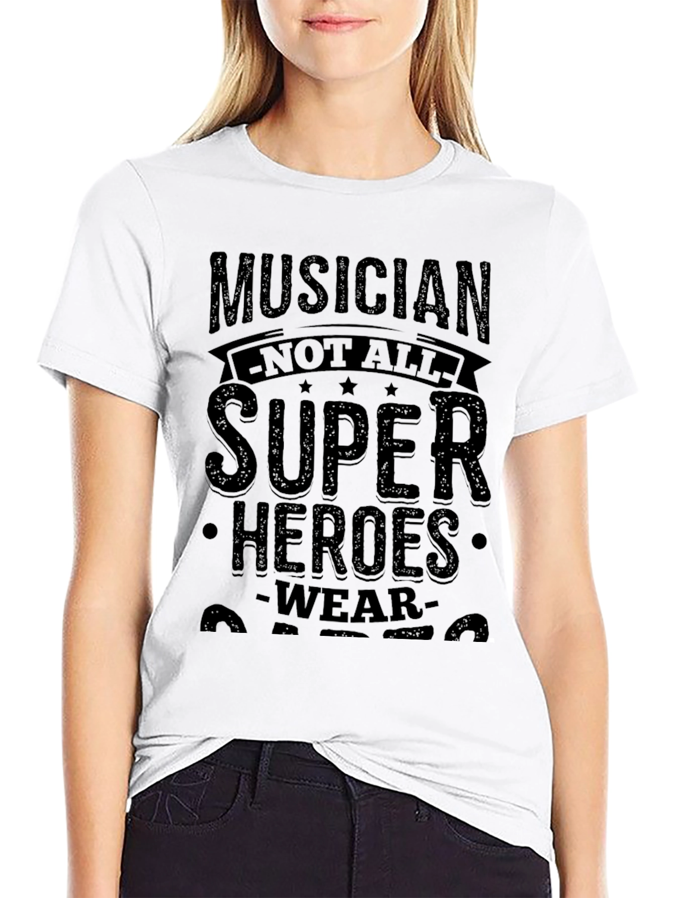 Musician Super Hero Graphic Tee - Black