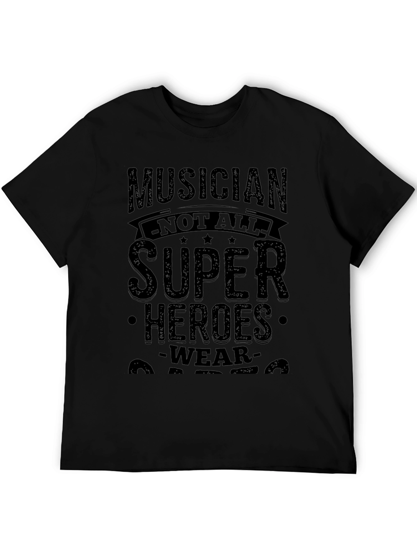 Musician Super Hero Graphic Tee - Black