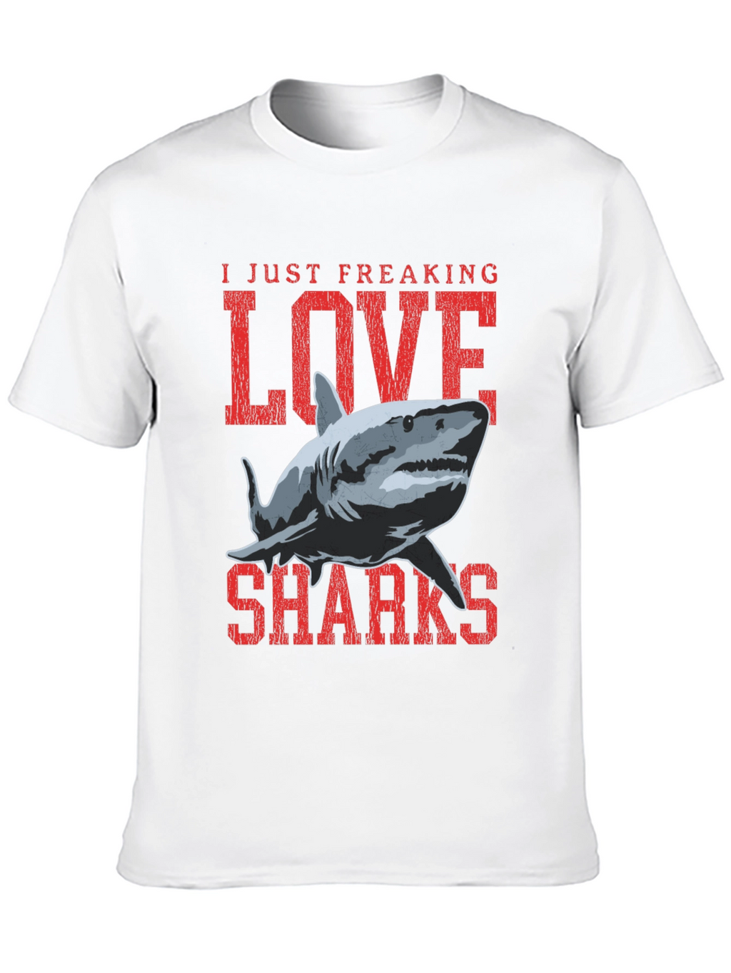 I Love Sharks Graphic T-Shirt - Black