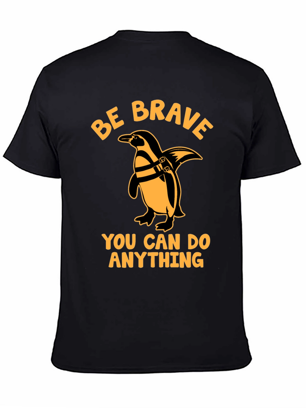 Be Brave Penguin Black T-Shirt