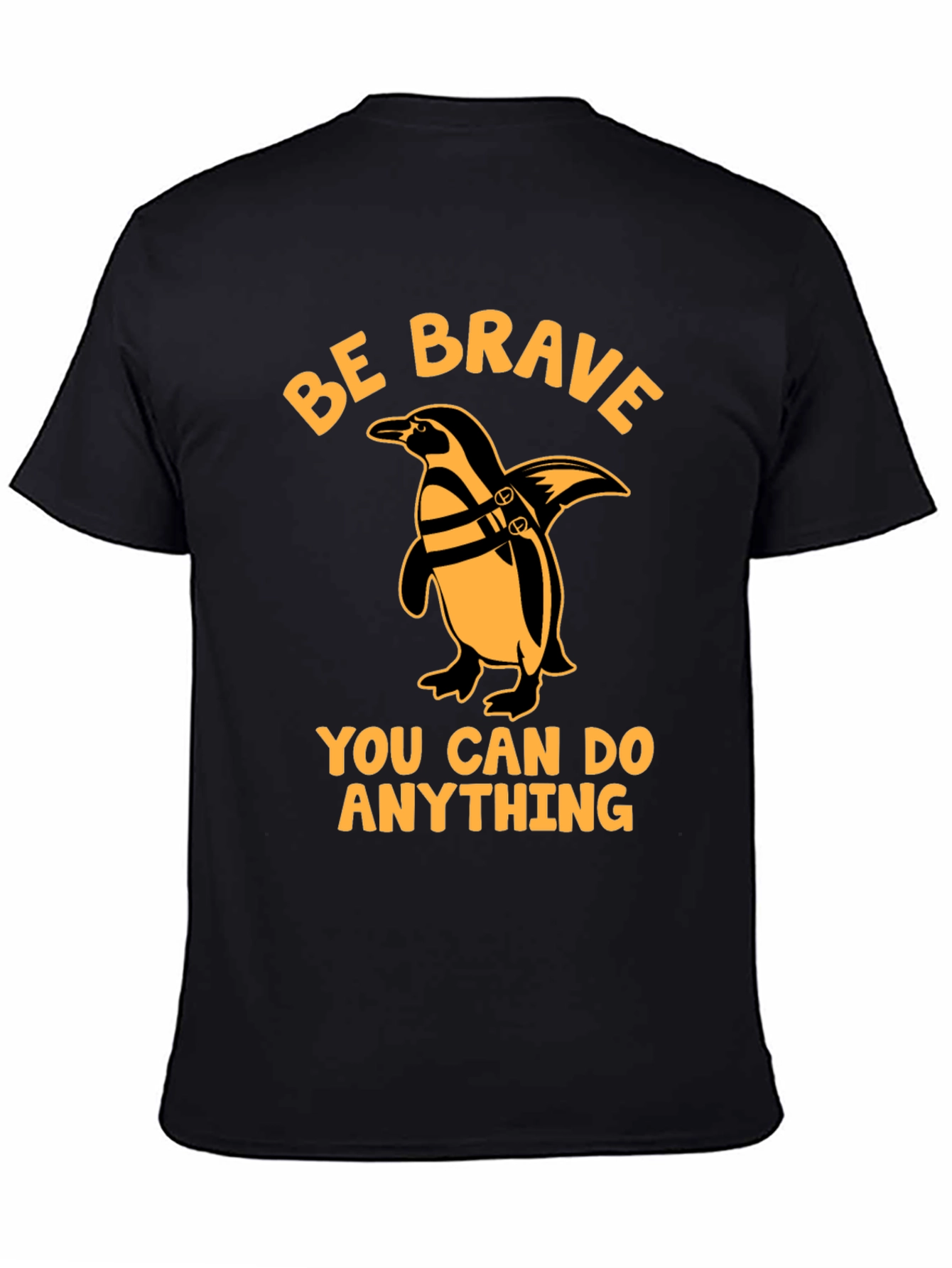Be Brave Penguin Black T-Shirt