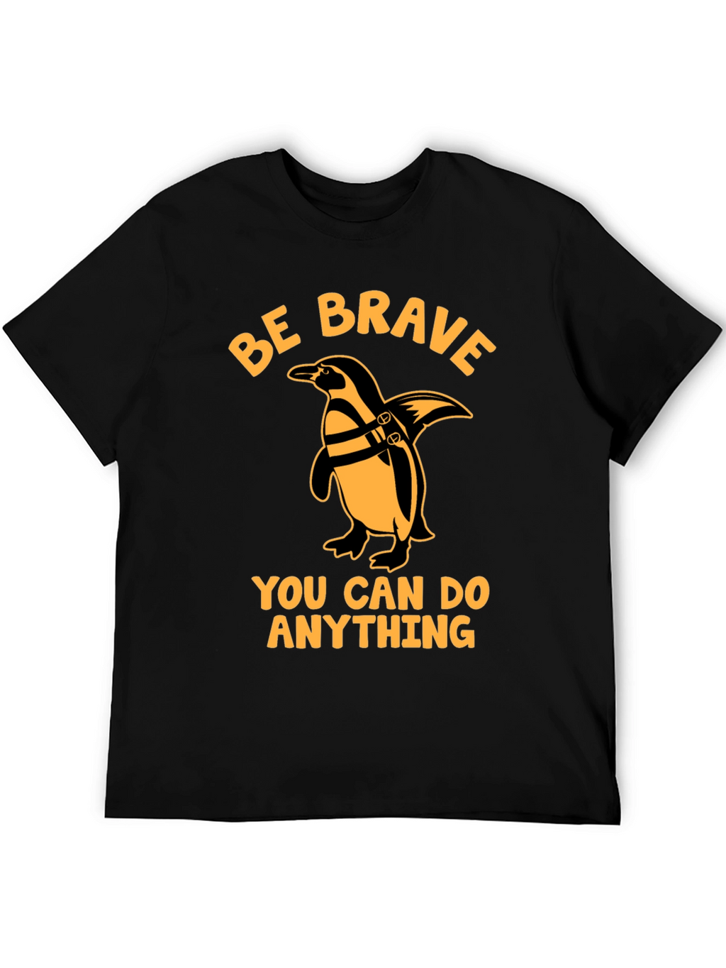 Be Brave Penguin Black T-Shirt