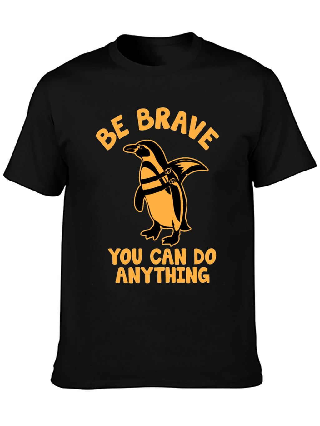 Be Brave Penguin Black T-Shirt