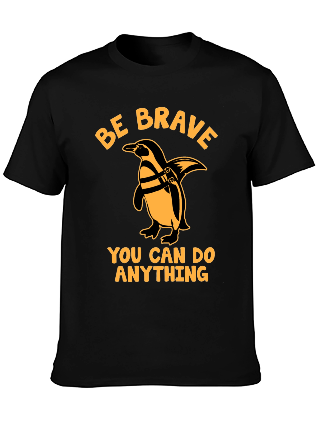 Be Brave Penguin Black T-Shirt