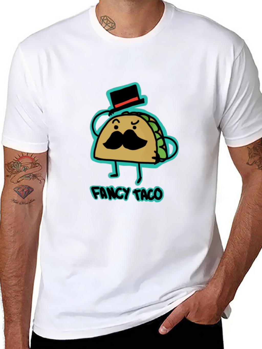 Fancy Taco Graphic Tee - Cool Novelty T-Shirt