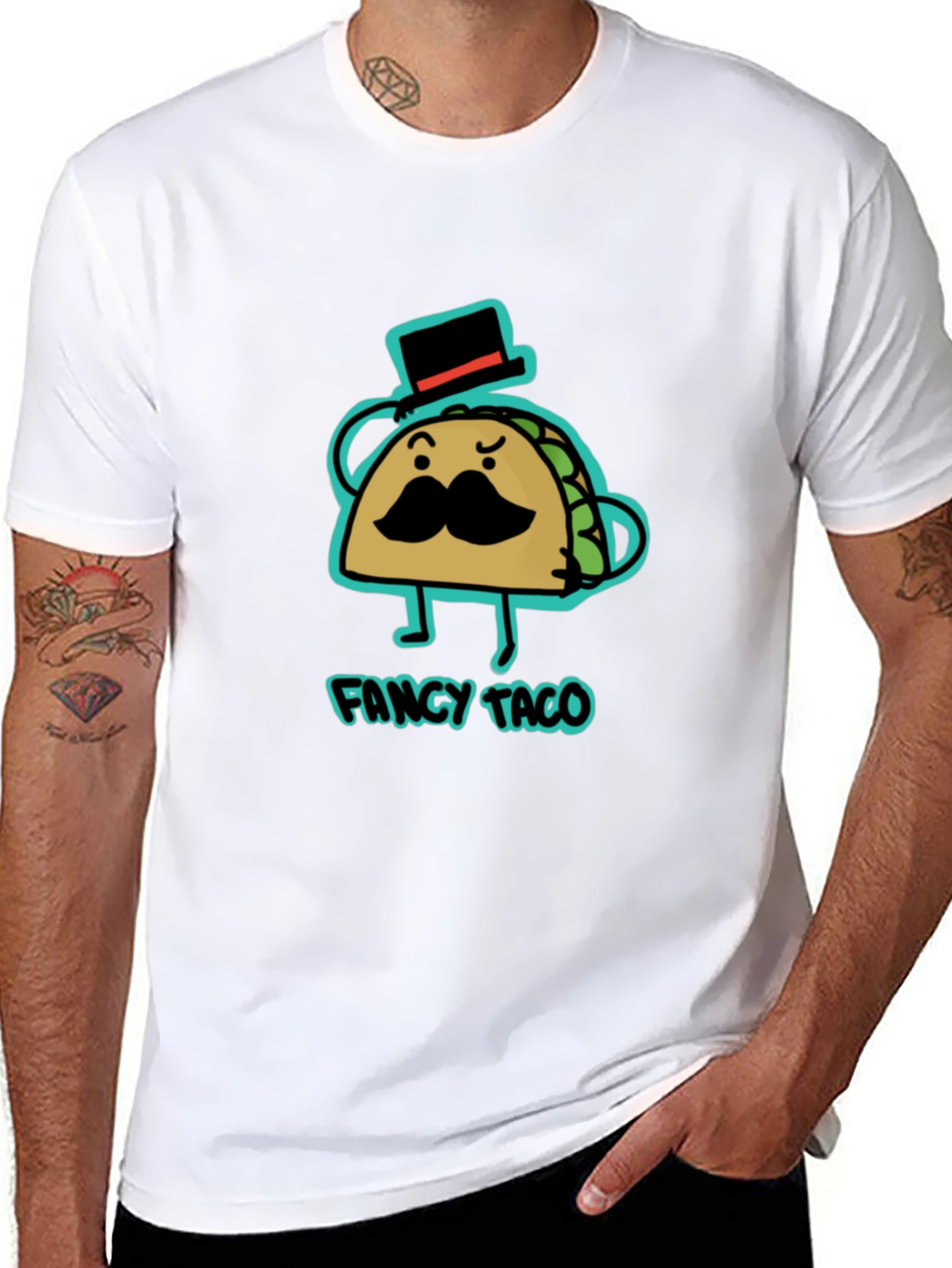 Fancy Taco Graphic Tee - Cool Novelty T-Shirt