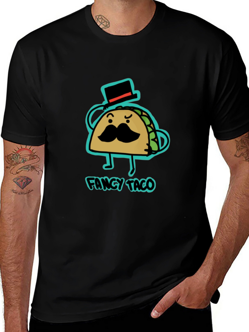 Fancy Taco Graphic Tee - Cool Novelty T-Shirt