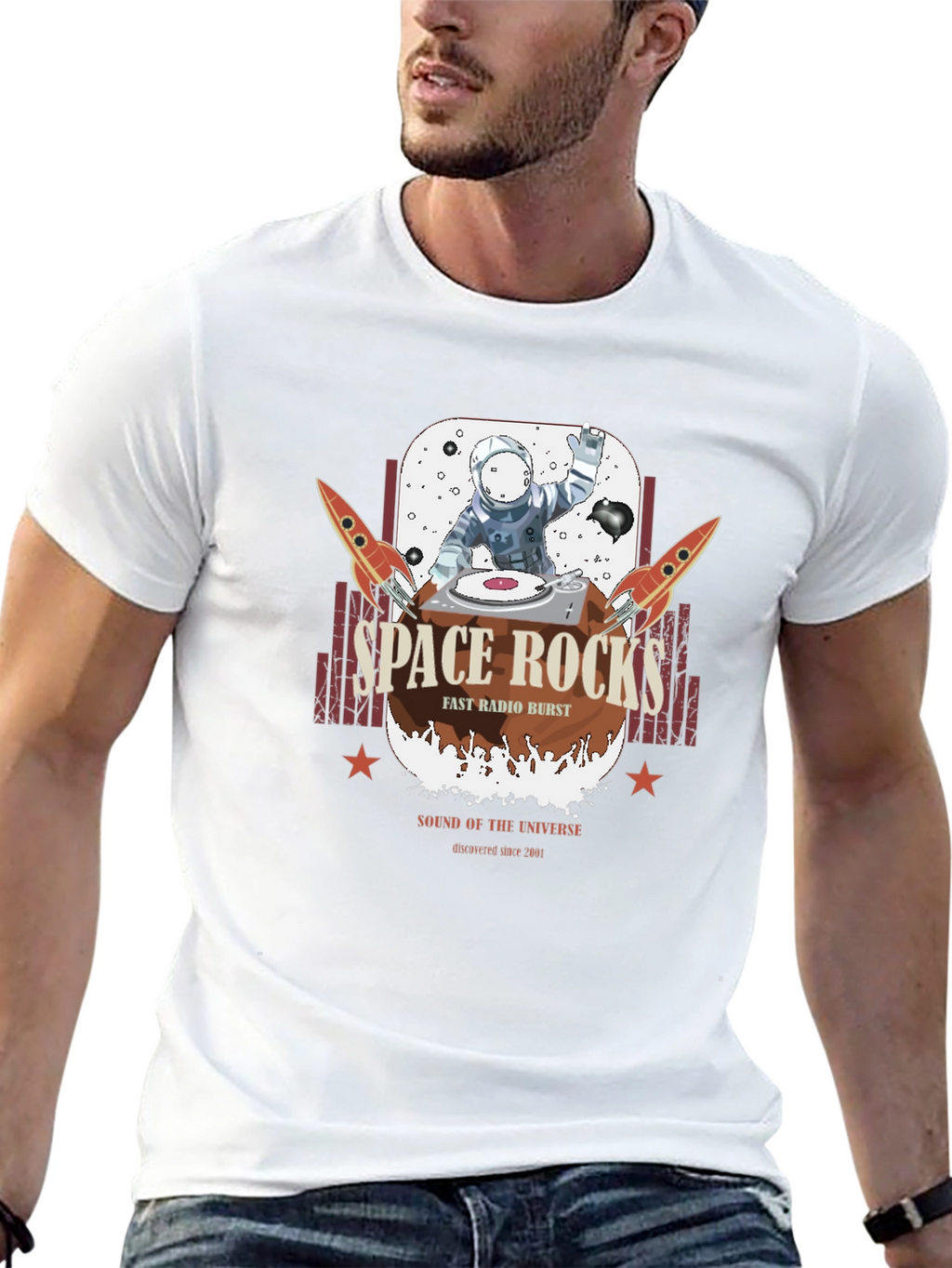 Space Rocks T-Shirt - Astronaut DJ Graphic Tee