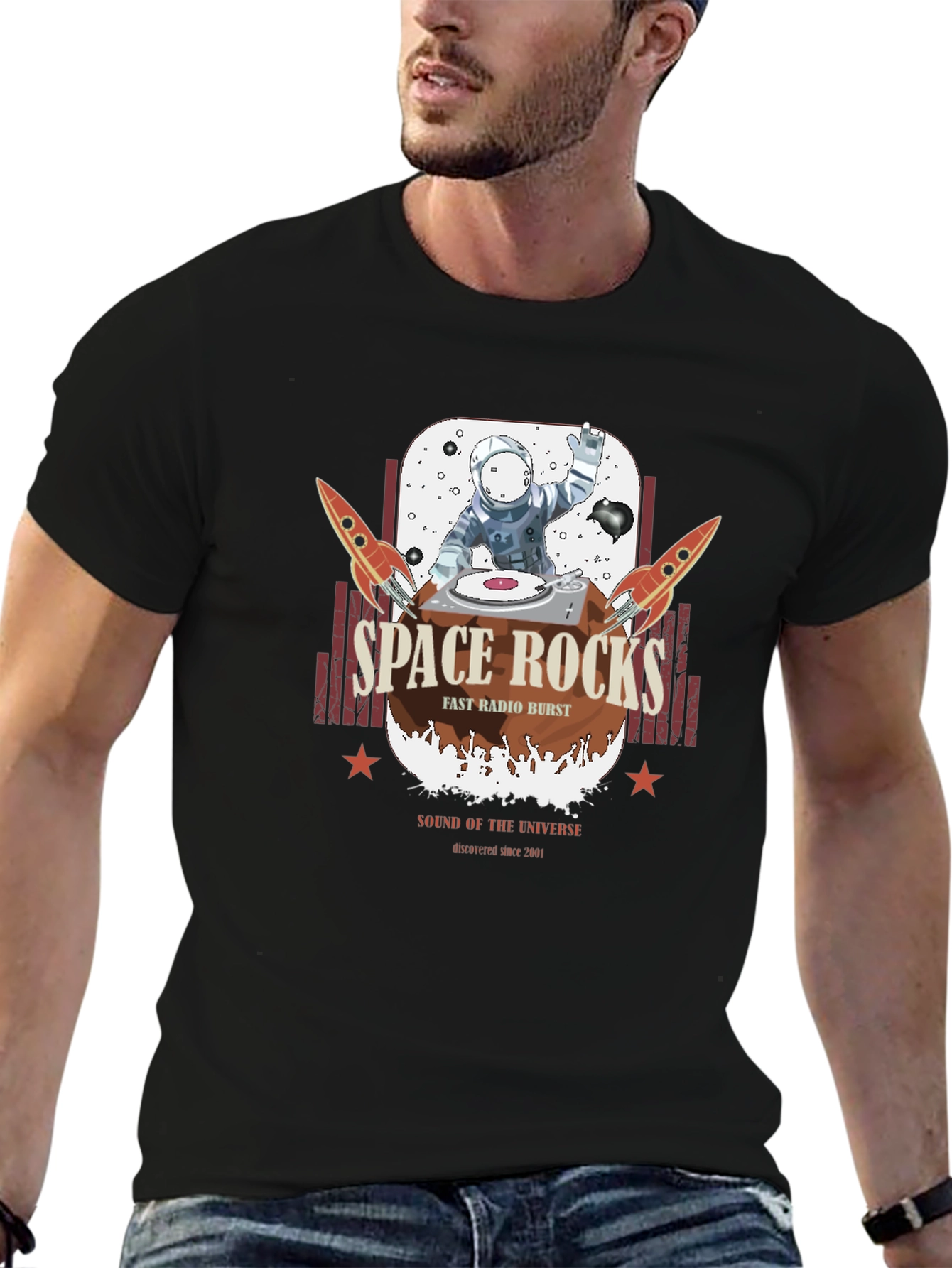 Space Rocks T-Shirt - Astronaut DJ Graphic Tee