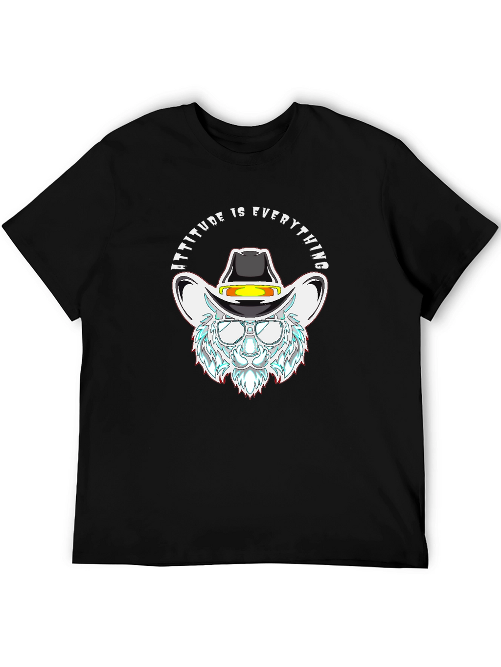 Attitude is Everything Cowboy Cat Black T-Shirt
