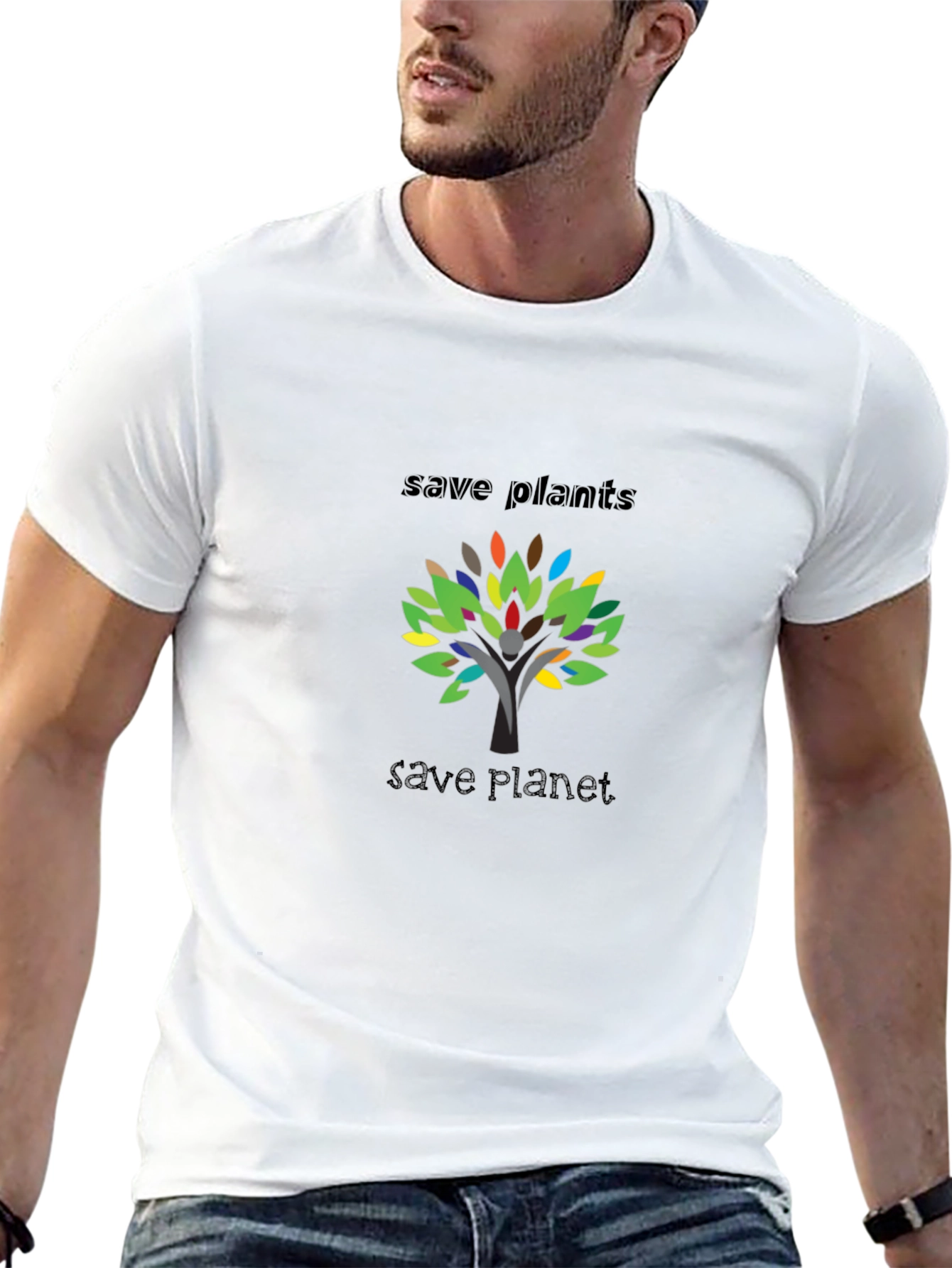 Eco-Friendly Save Plants Graphic T-Shirt