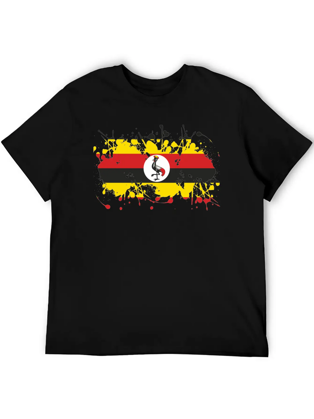 Uganda Flag Ink Essential Cotton Tee For Daily Outfits – Unisex Style