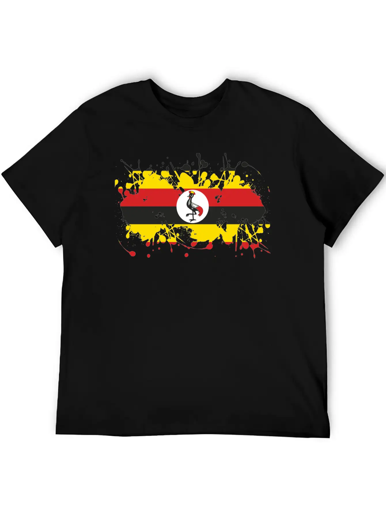 Uganda Flag Ink Essential Cotton Tee For Daily Outfits – Unisex Style