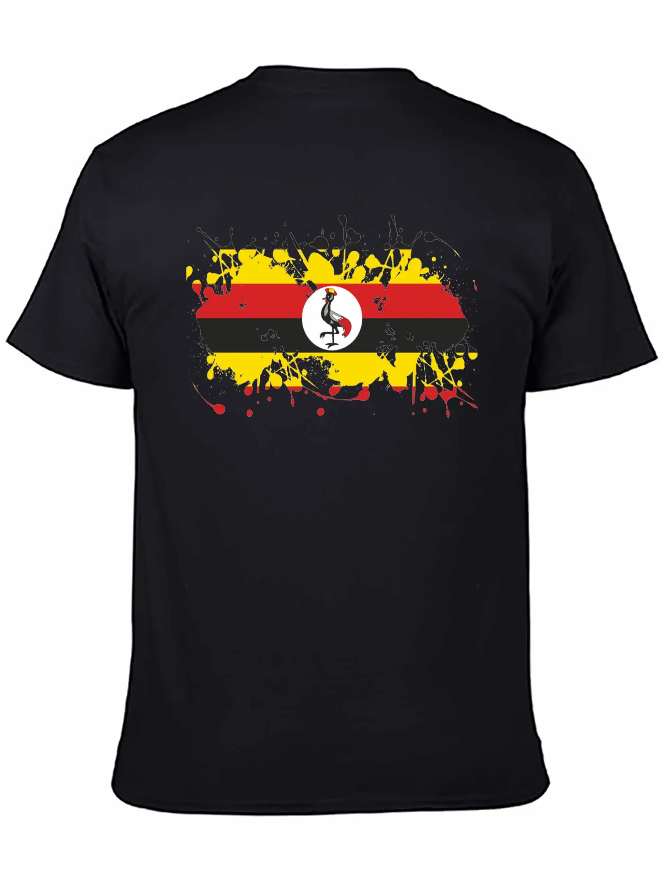 Uganda Flag Ink Essential Cotton Tee For Daily Outfits – Unisex Style