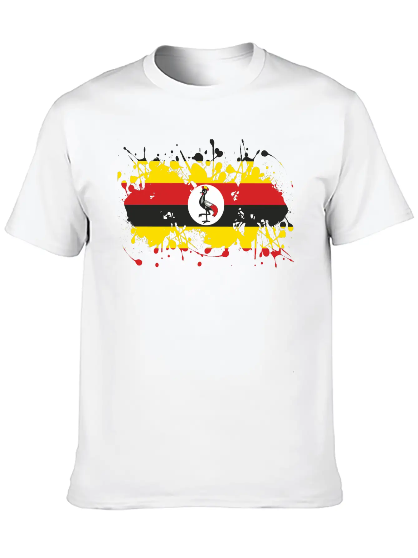 Uganda Flag Ink Essential Cotton Tee For Daily Outfits – Unisex Style