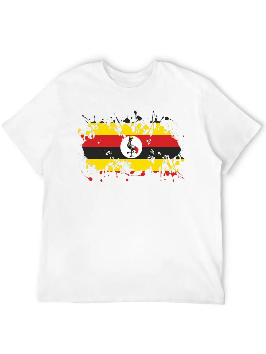 Uganda Flag Ink Essential Cotton Tee For Daily Outfits – Unisex Style