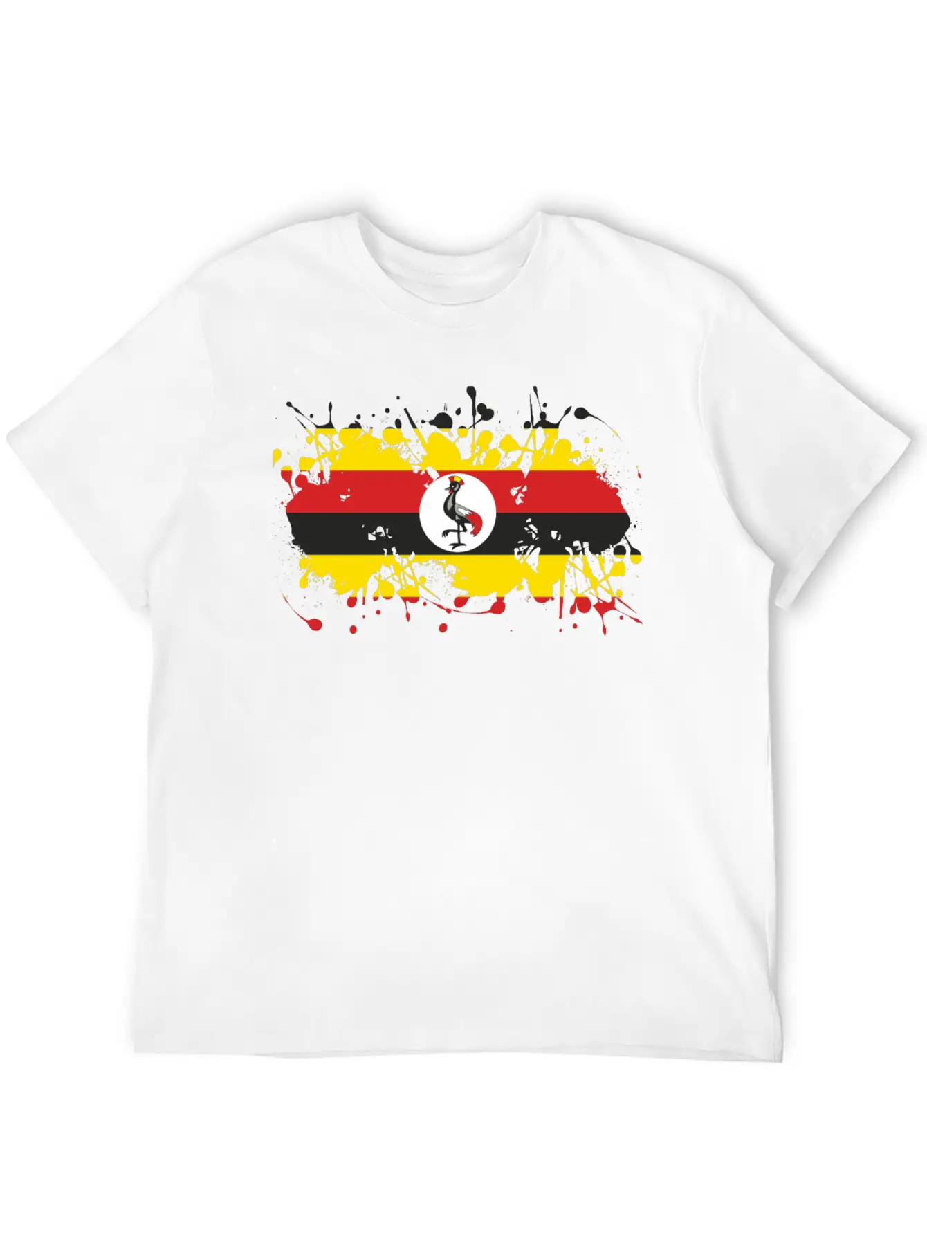 Uganda Flag Ink Essential Cotton Tee For Daily Outfits – Unisex Style
