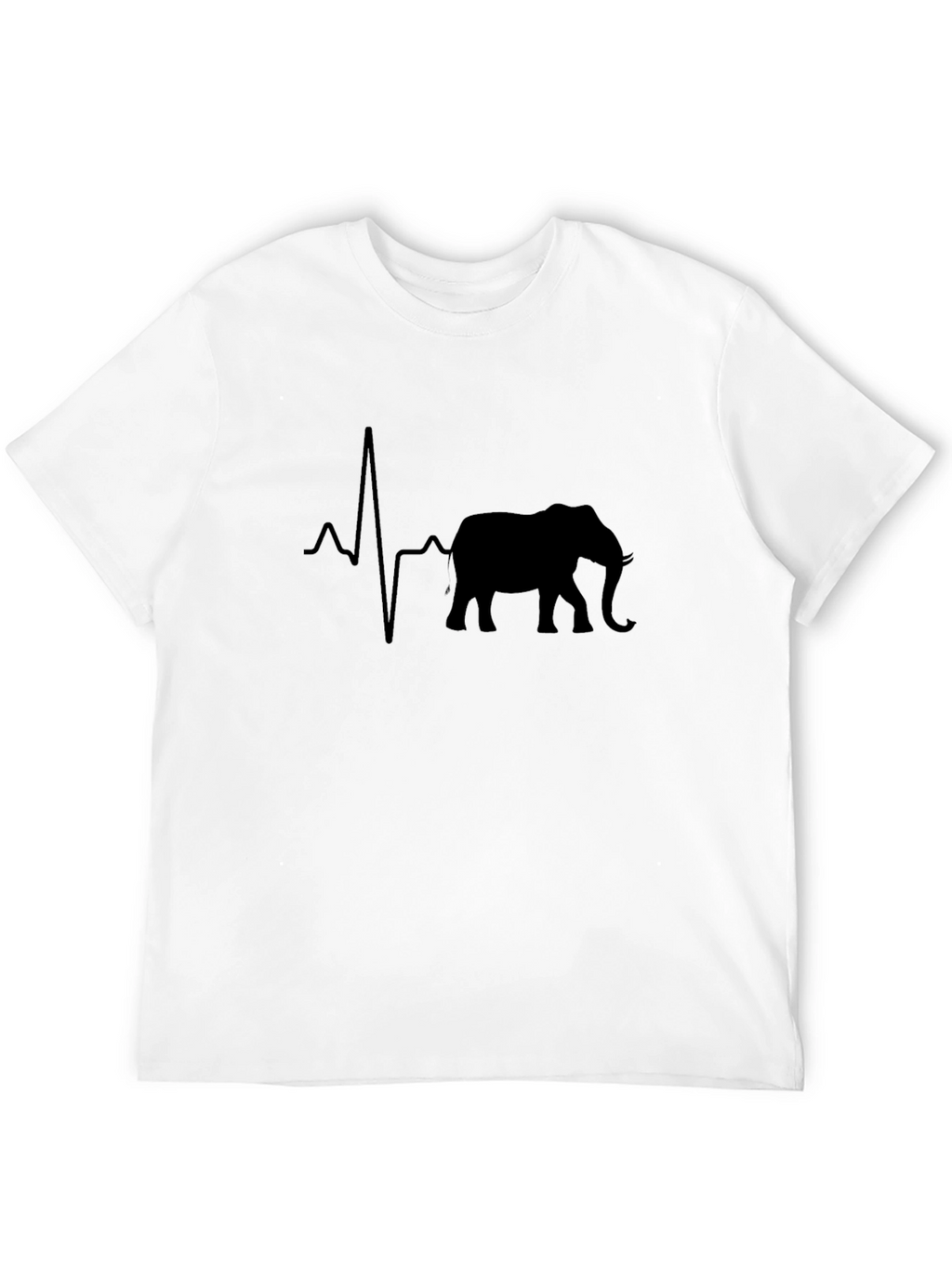 Elephant Heartbeat Graphic Tee - Black