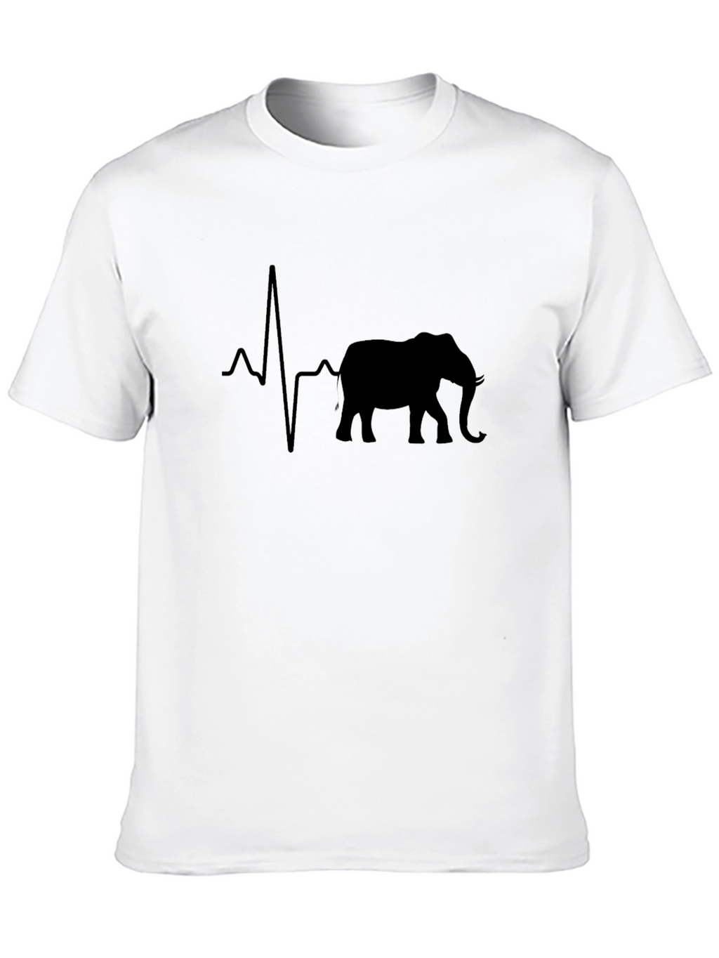 Elephant Heartbeat Graphic Tee - Black