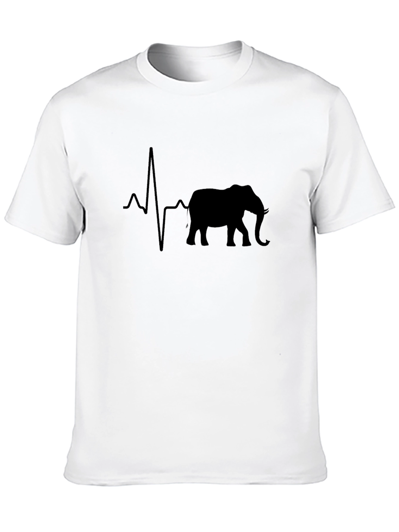 Elephant Heartbeat Graphic Tee - Black