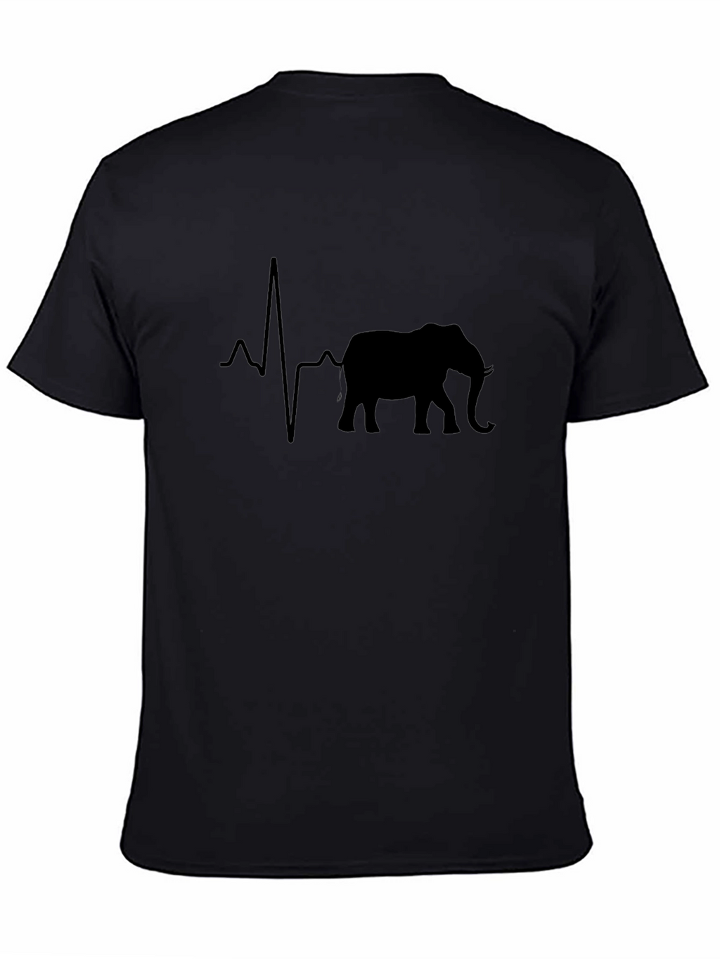 Elephant Heartbeat Graphic Tee - Black