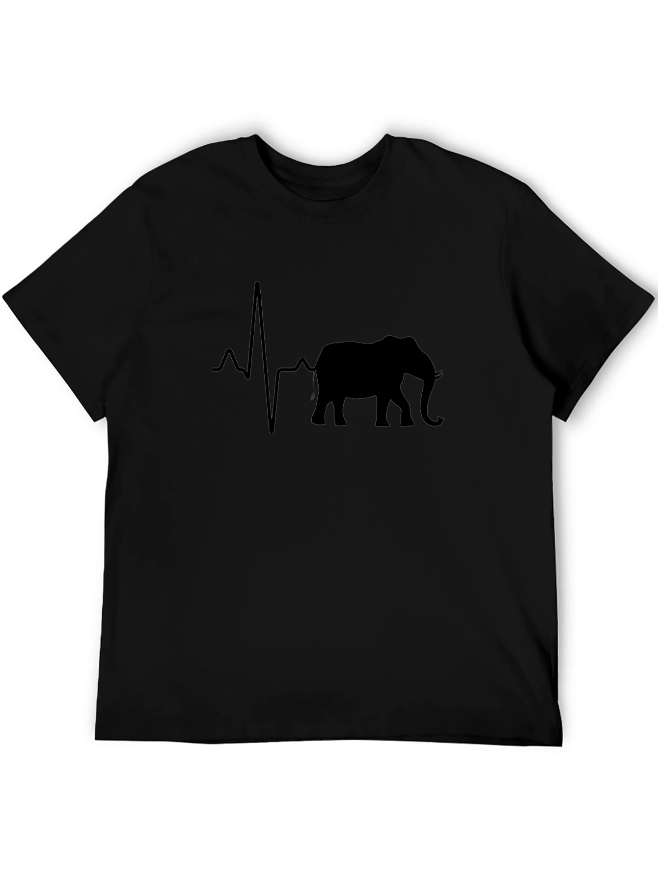 Elephant Heartbeat Graphic Tee - Black