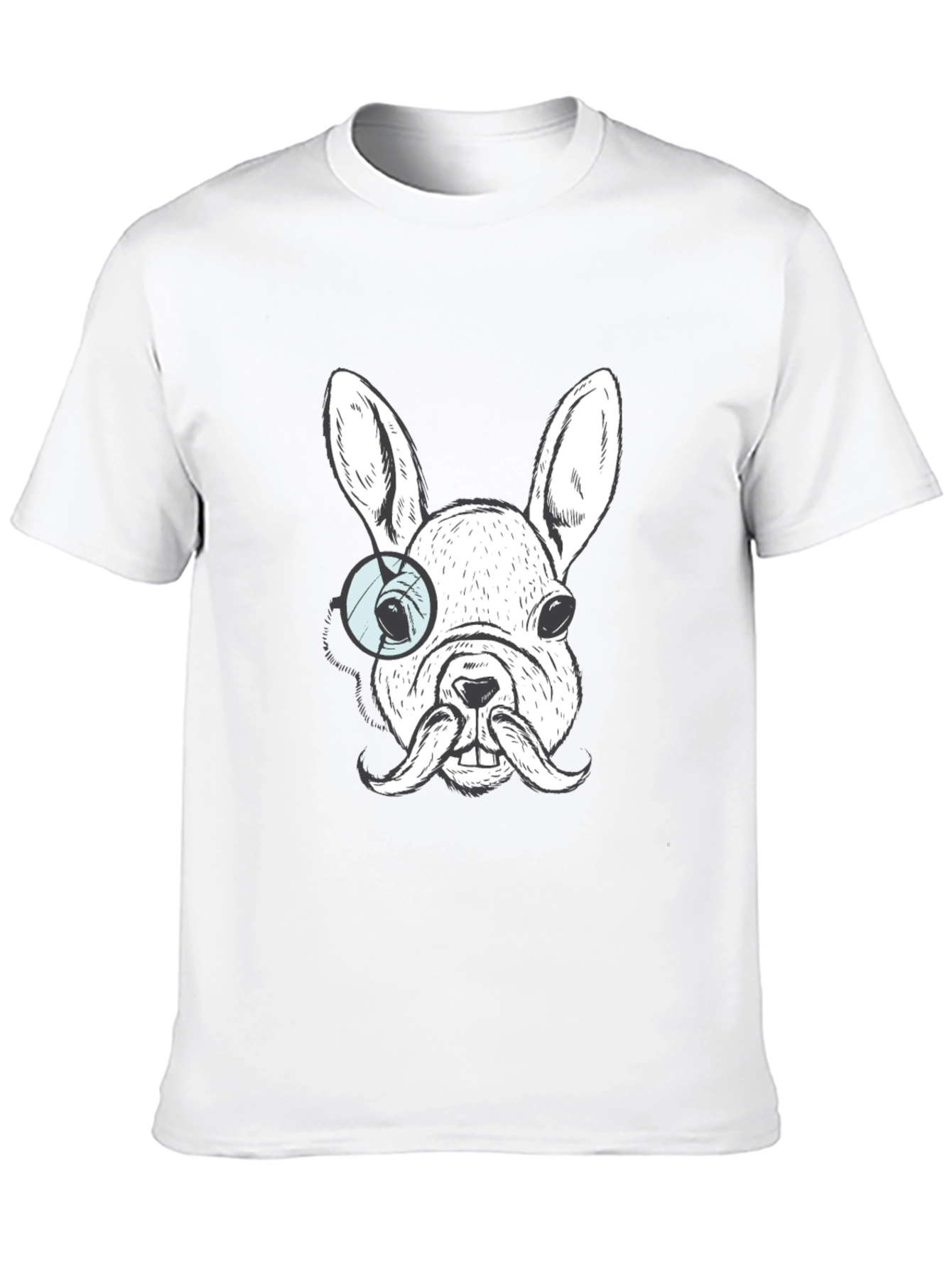 Dapper Dog Graphic Tee - French Bulldog Monocle