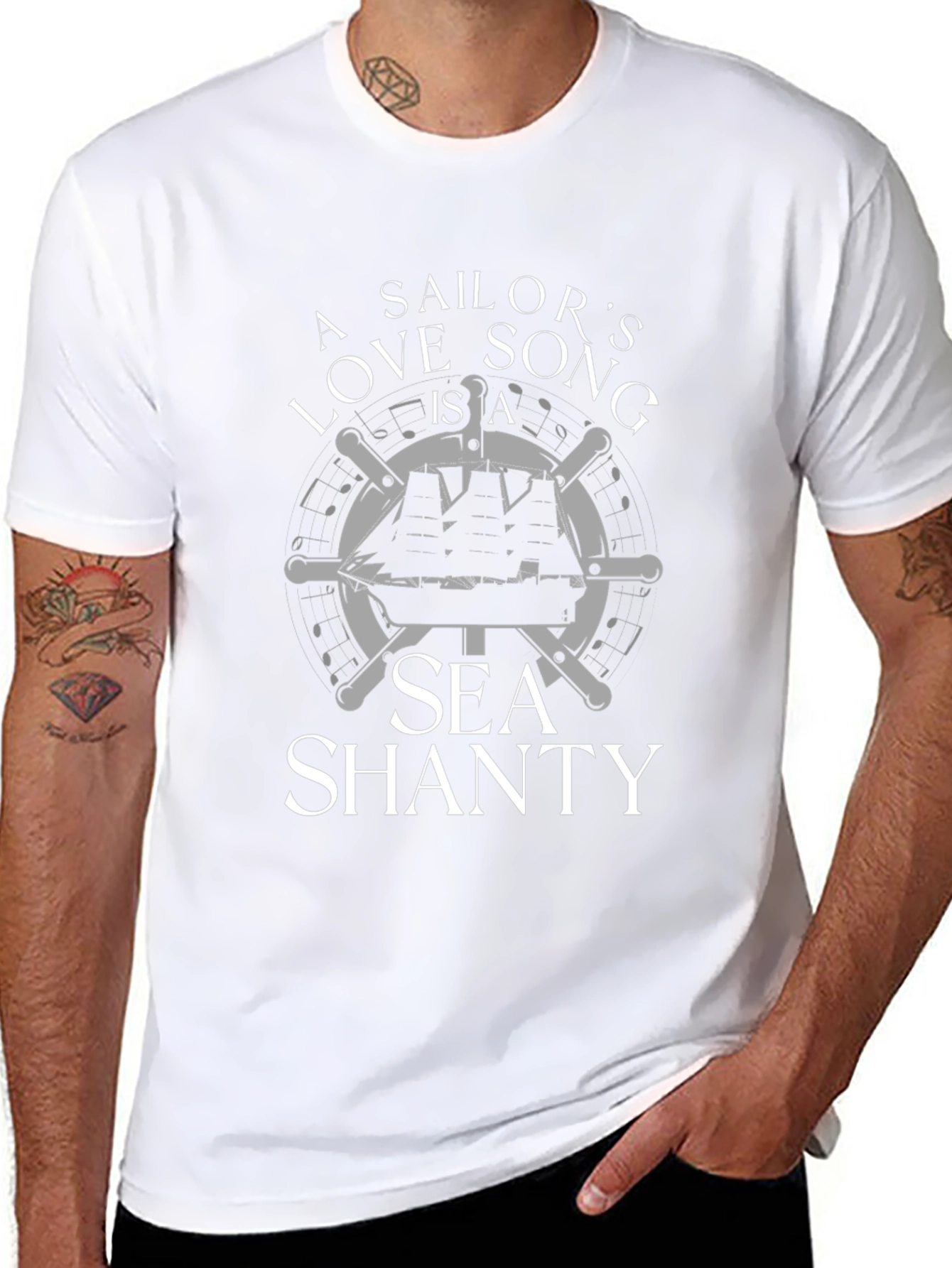 Sailors Love Song Sea Shanty Black T-Shirt