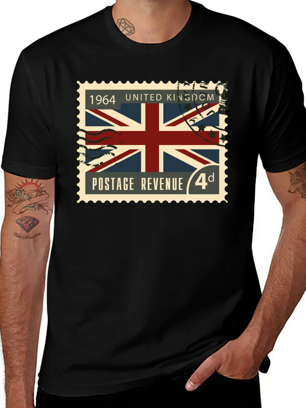 Uk England Post Stamp Unisex Casual T-Shirt – Clean Design For Daily Comfort