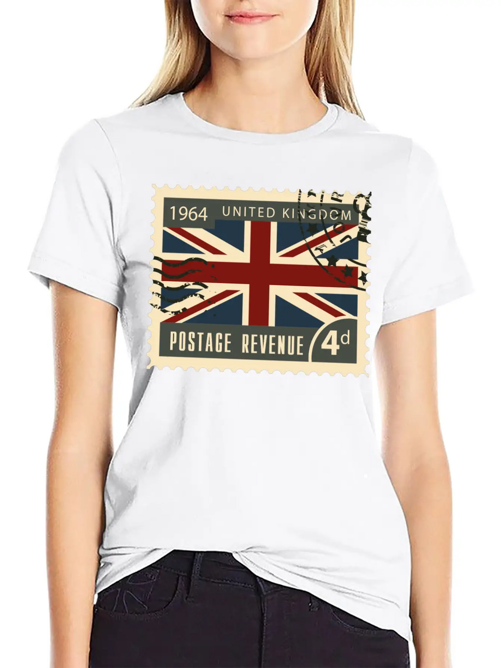 Uk England Post Stamp Unisex Casual T-Shirt – Clean Design For Daily Comfort
