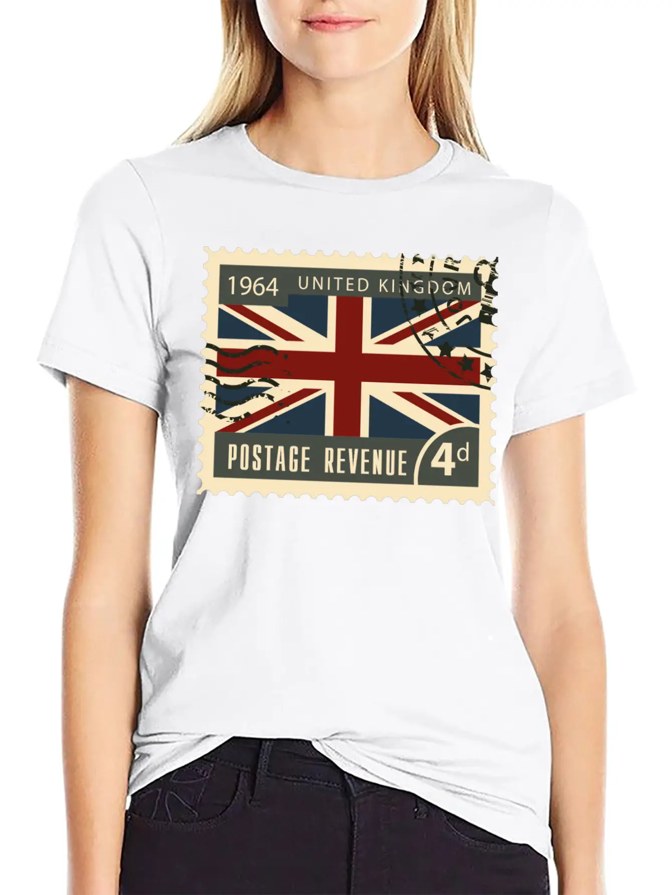Uk England Post Stamp Unisex Casual T-Shirt – Clean Design For Daily Comfort