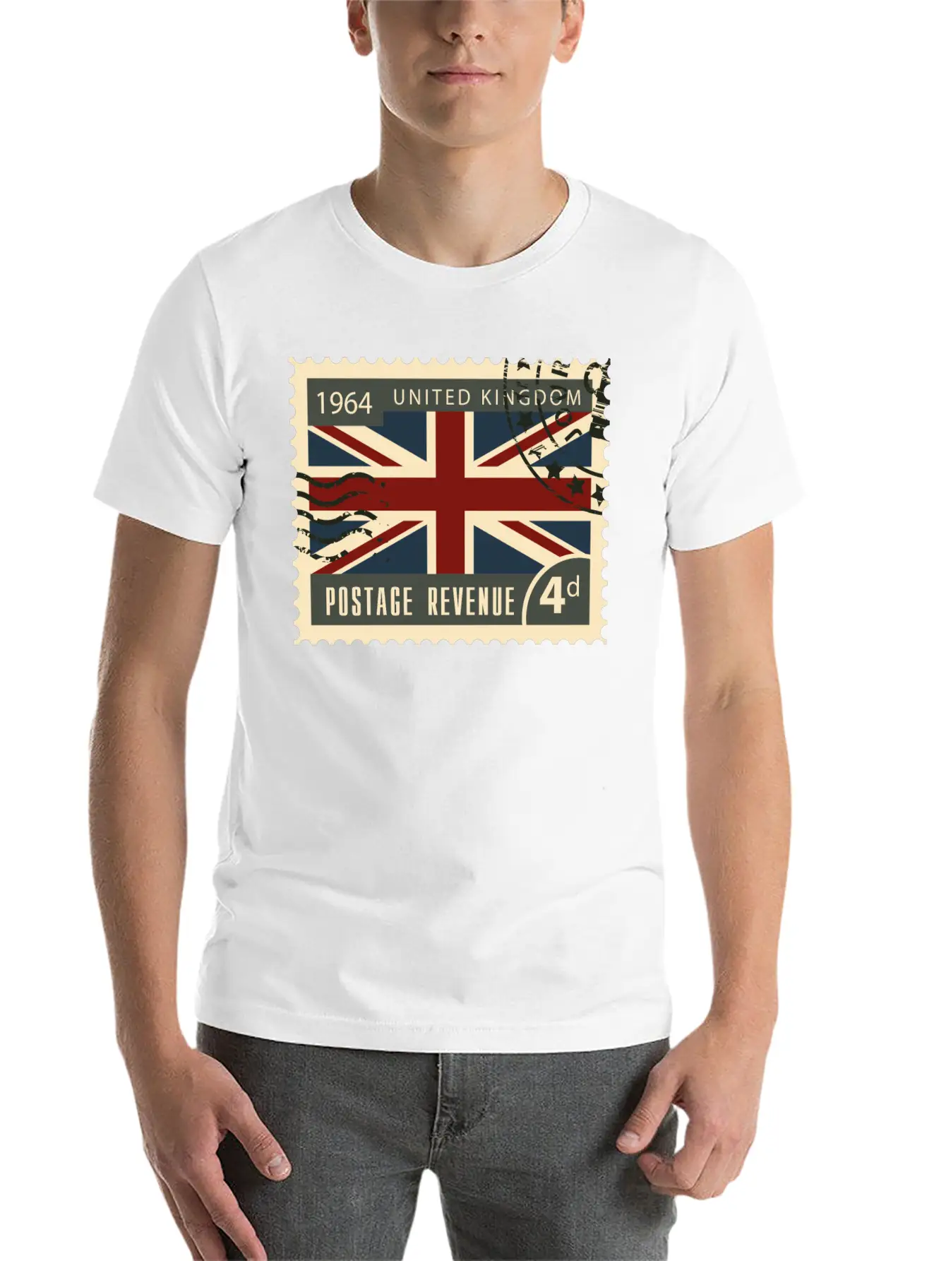 Uk England Post Stamp Unisex Casual T-Shirt – Clean Design For Daily Comfort