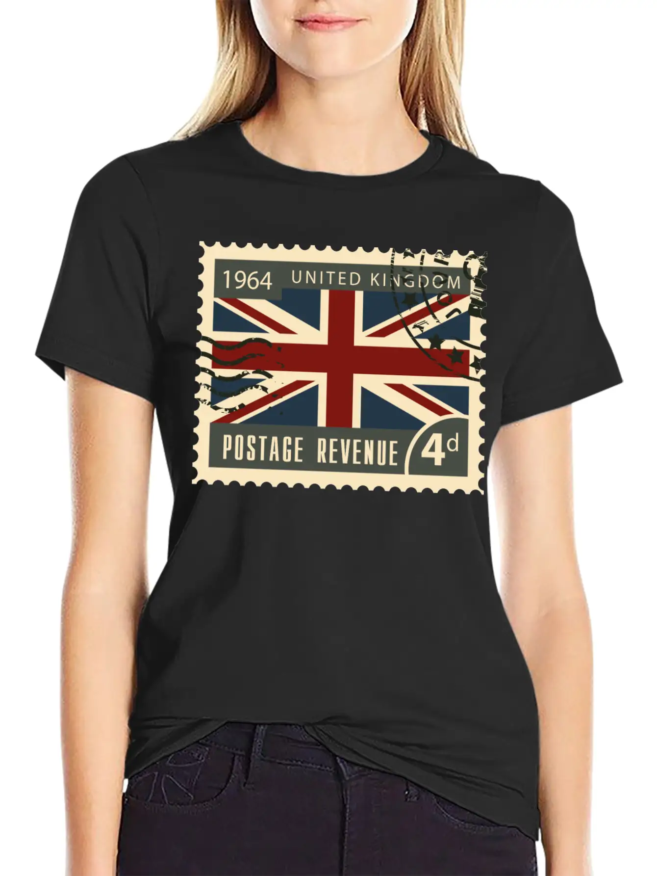 Uk England Post Stamp Unisex Casual T-Shirt – Clean Design For Daily Comfort