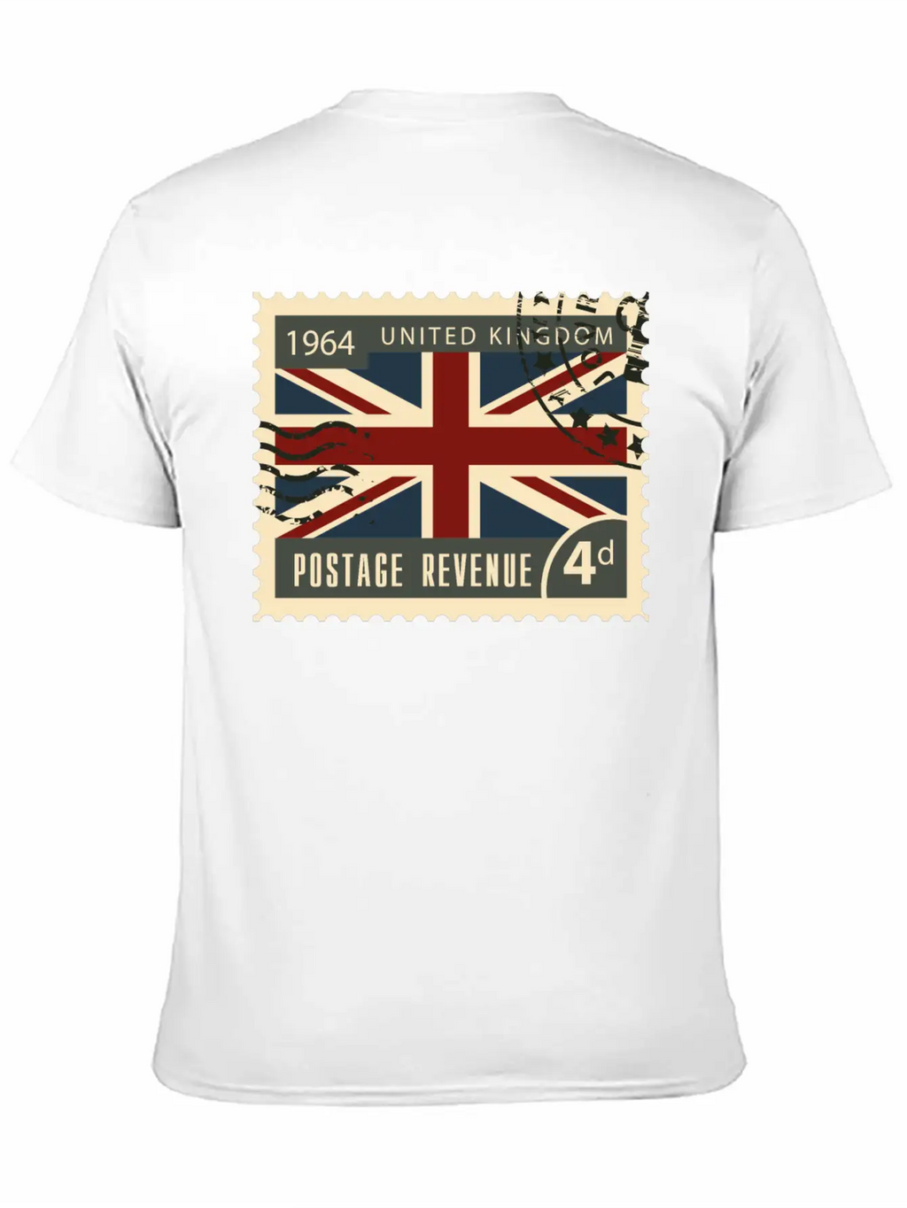 Uk England Post Stamp Unisex Casual T-Shirt – Clean Design For Daily Comfort