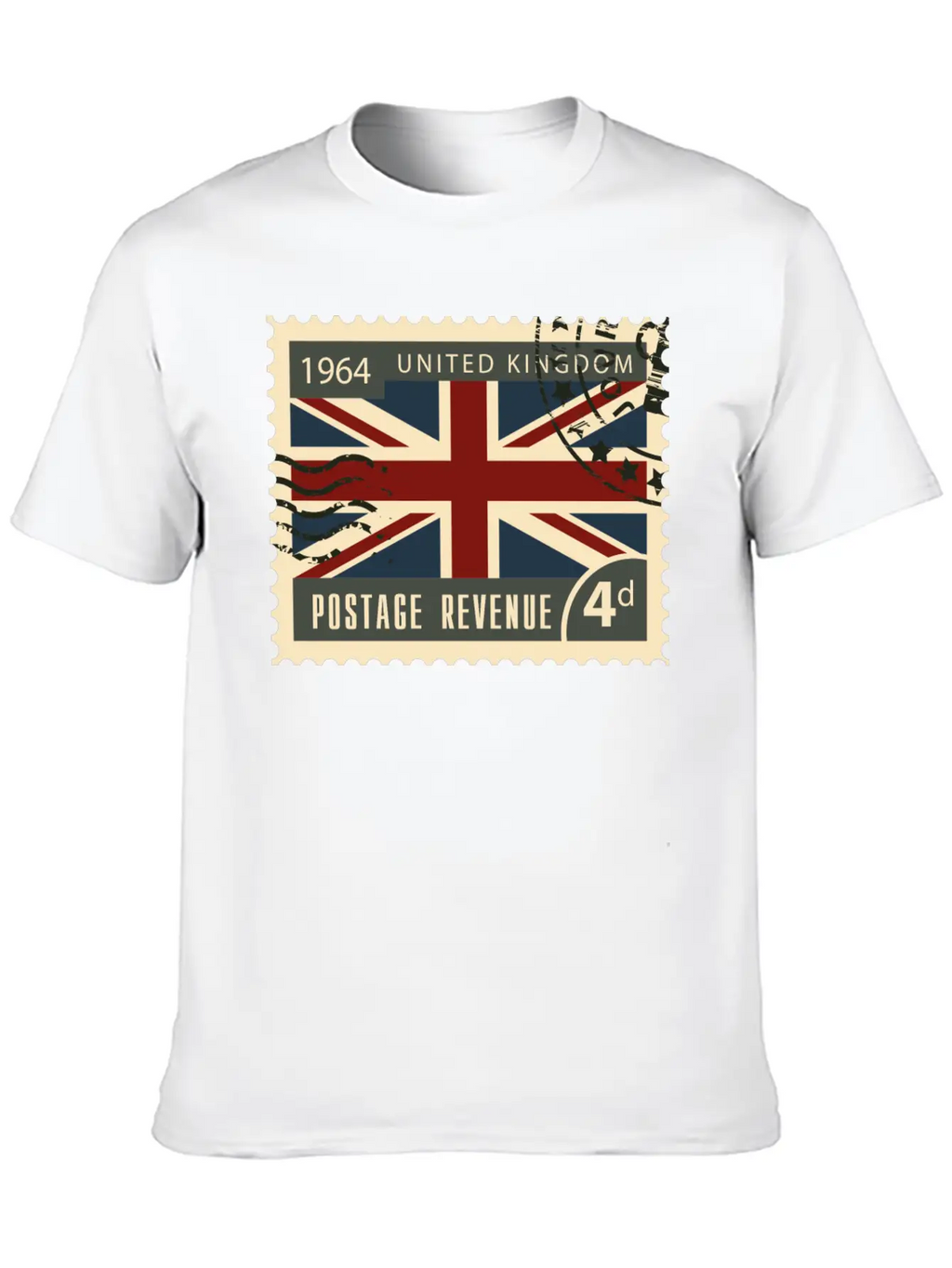 Uk England Post Stamp Unisex Casual T-Shirt – Clean Design For Daily Comfort