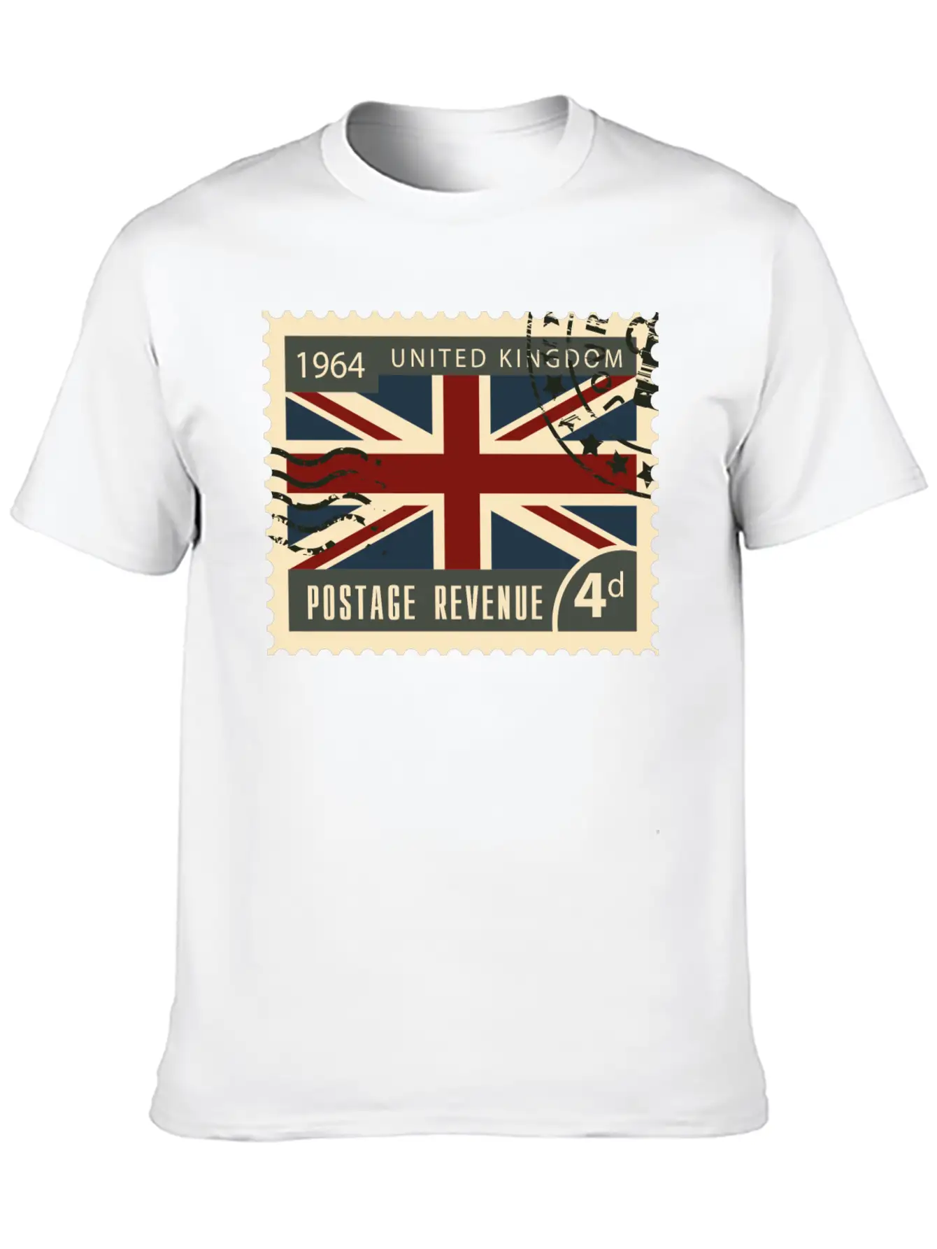 Uk England Post Stamp Unisex Casual T-Shirt – Clean Design For Daily Comfort