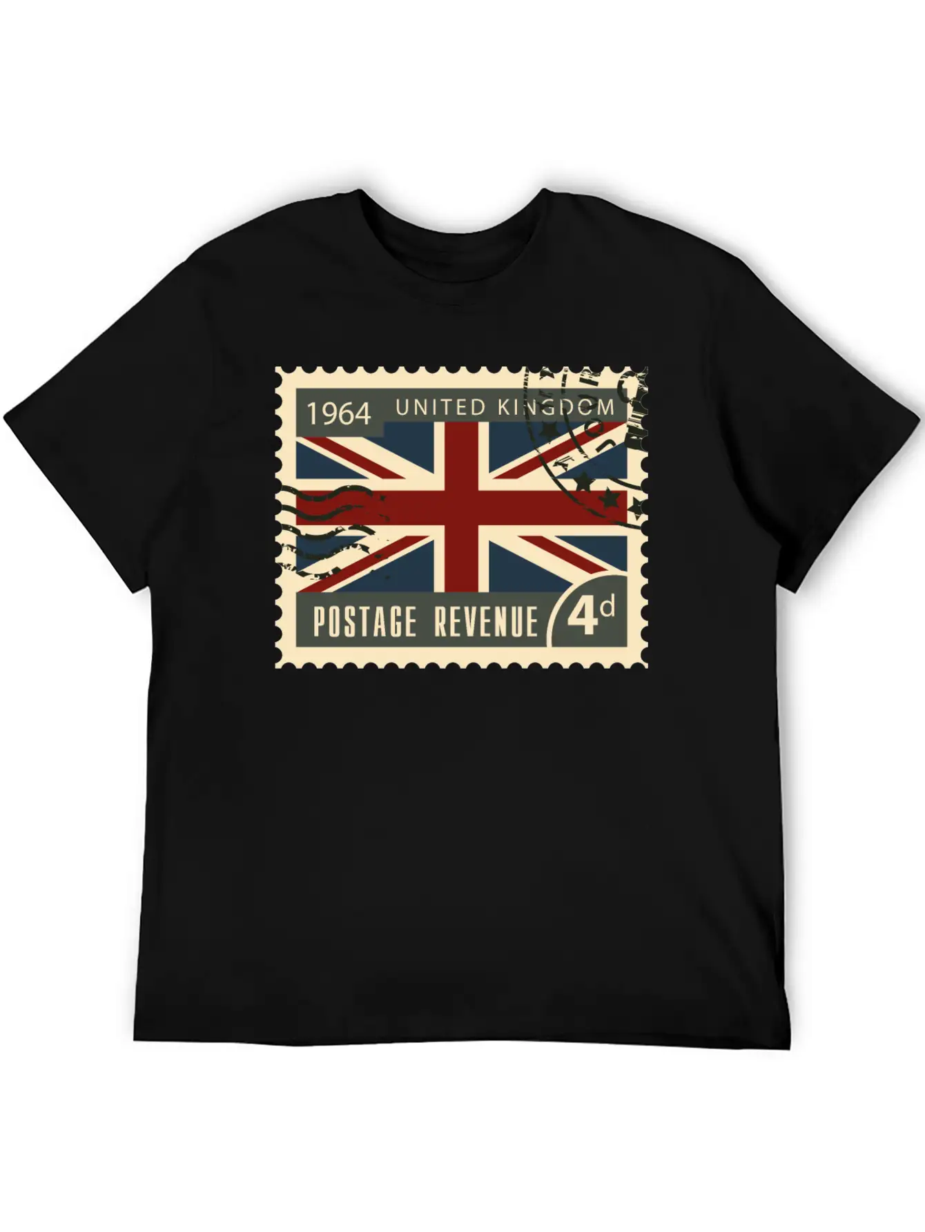 Uk England Post Stamp Unisex Casual T-Shirt – Clean Design For Daily Comfort
