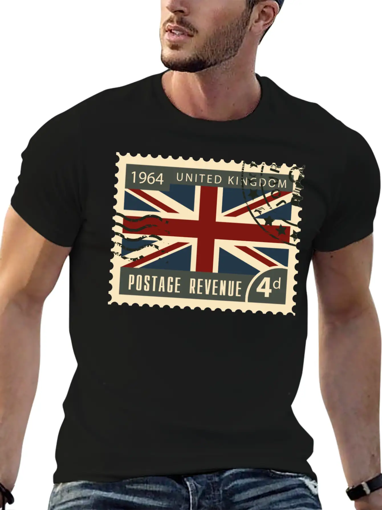 Uk England Post Stamp Unisex Casual T-Shirt – Clean Design For Daily Comfort