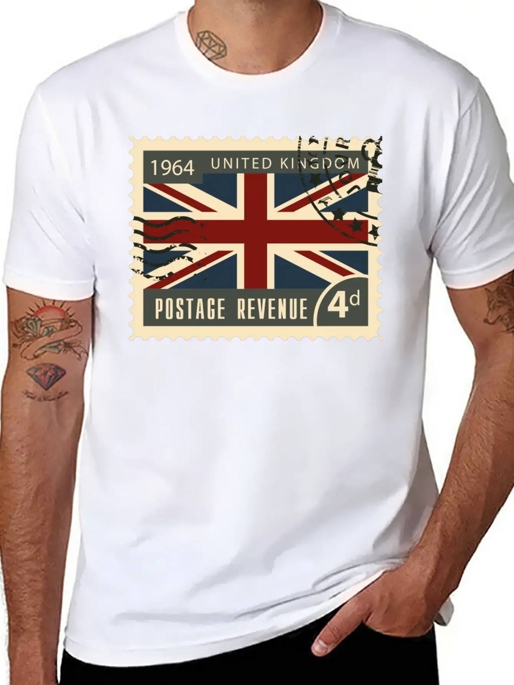Uk England Post Stamp Unisex Casual T-Shirt – Clean Design For Daily Comfort