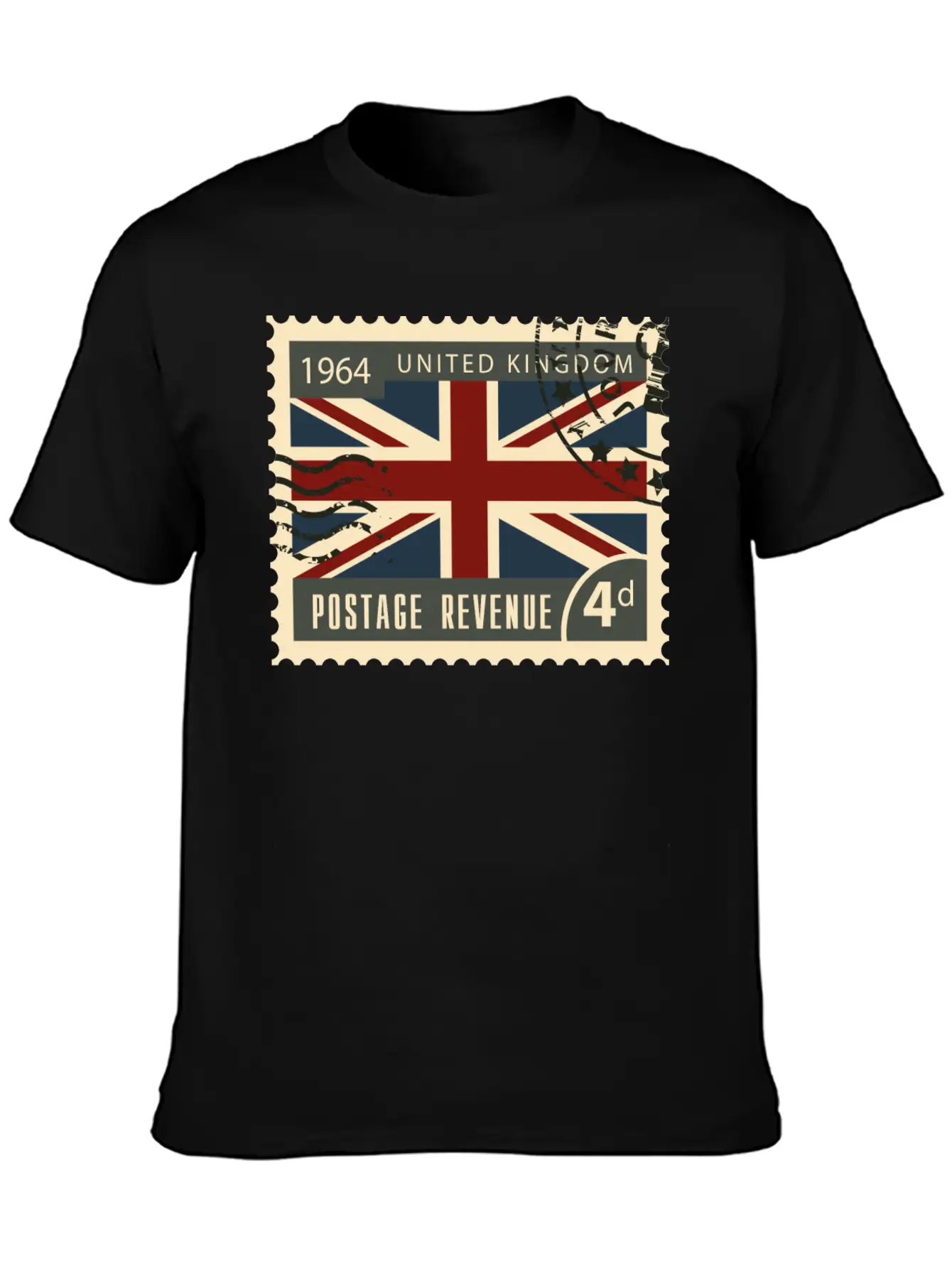 Uk England Post Stamp Unisex Casual T-Shirt – Clean Design For Daily Comfort