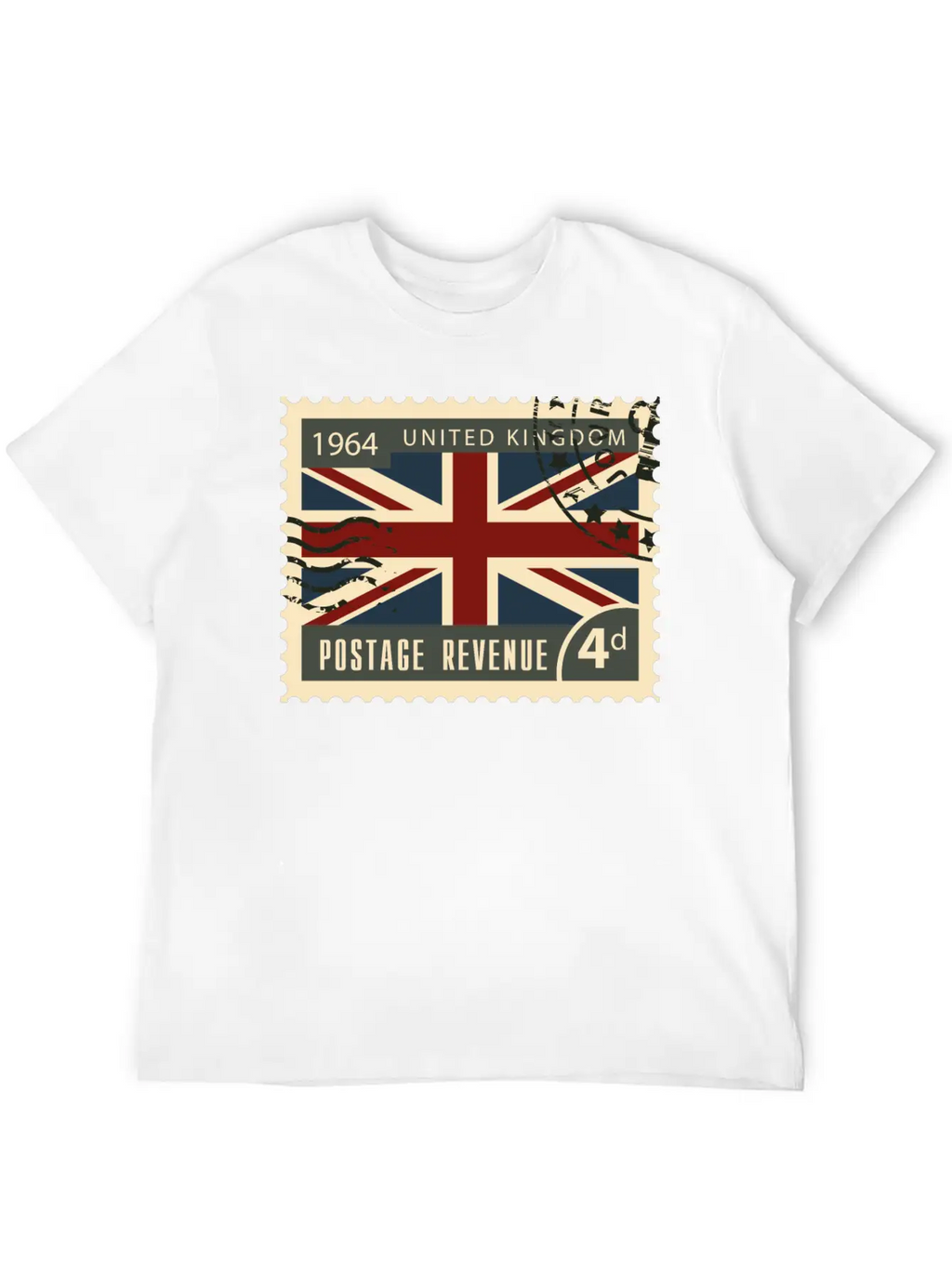 Uk England Post Stamp Unisex Casual T-Shirt – Clean Design For Daily Comfort