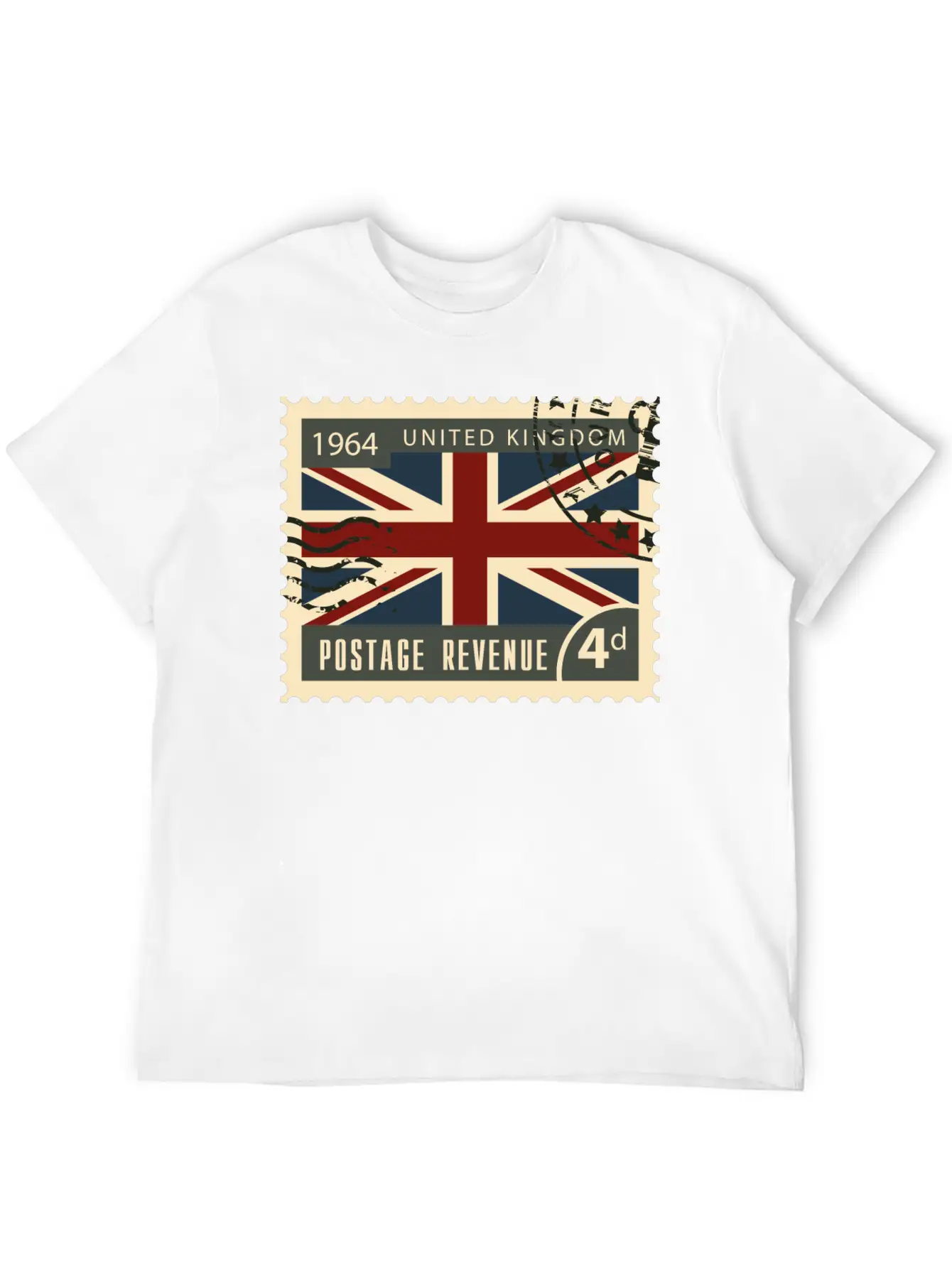 Uk England Post Stamp Unisex Casual T-Shirt – Clean Design For Daily Comfort