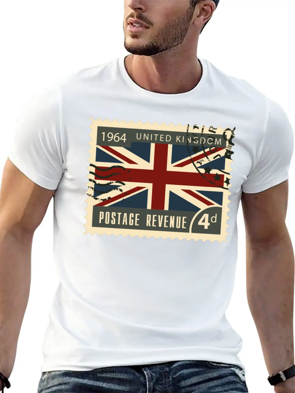 Uk England Post Stamp Unisex Casual T-Shirt – Clean Design For Daily Comfort
