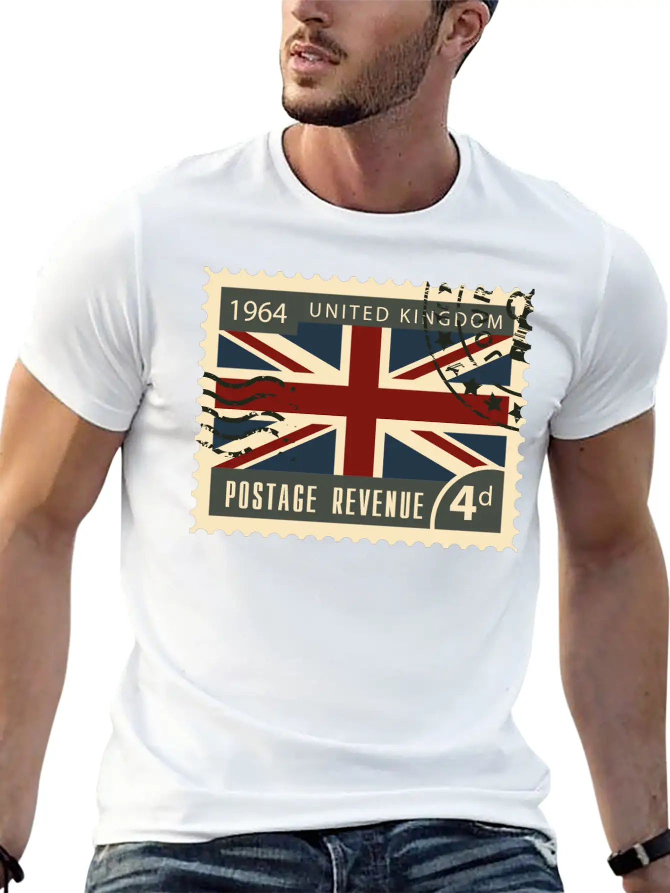 Uk England Post Stamp Unisex Casual T-Shirt – Clean Design For Daily Comfort